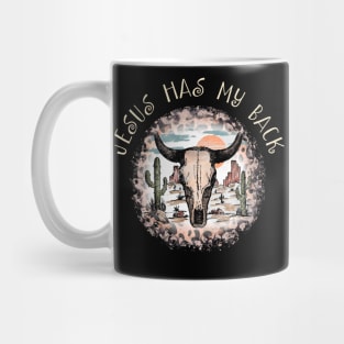 Jesus Has My Back Bull Skull Desert Mug